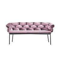 SITZBANK MONTY Pink Velvet - Pink, Textil (240/78/62cm) - KAWOLA