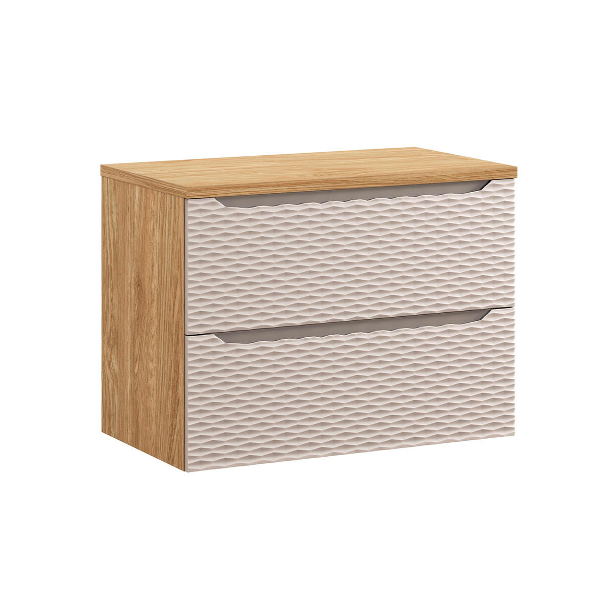 WASCHTISCHUNTERSCHRANK 80cm Elora Beige und Holz - Braun, Holzwerkstoff (80/59/46cm) - Petits-meubles