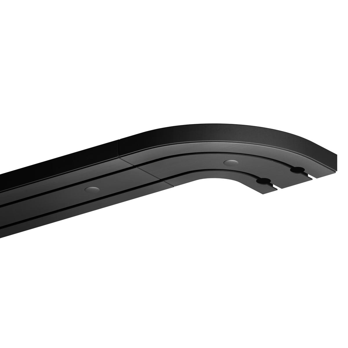 GARDINENSCHIENE inkl. Rundbögen 120cm 2-läufig - Schwarz, Kunststoff (10/1.8/120cm)