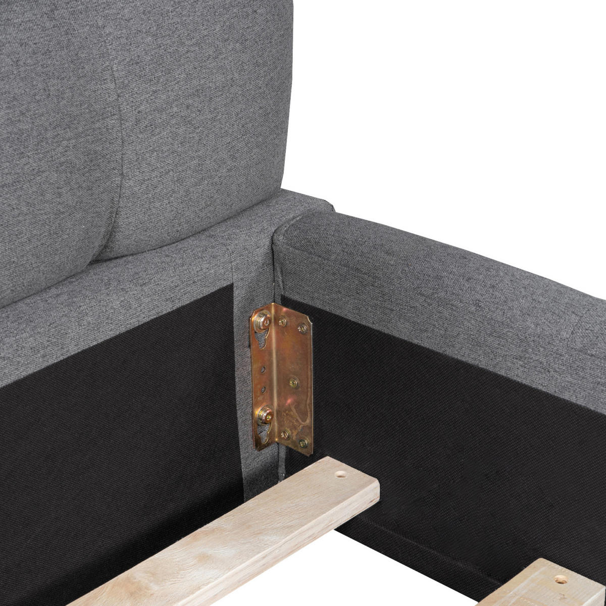 POLSTERBETT Block-Steppung 140/200 cm mit Stoßschutz-Rahmen Leinenoptik Grau - Grau, Textil (140/200cm) - Creahappy