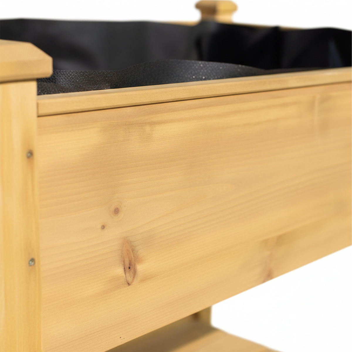 HOCHBEET - Hellbraun, Holz/Textil (105/84/56.5cm) - Relaxdays