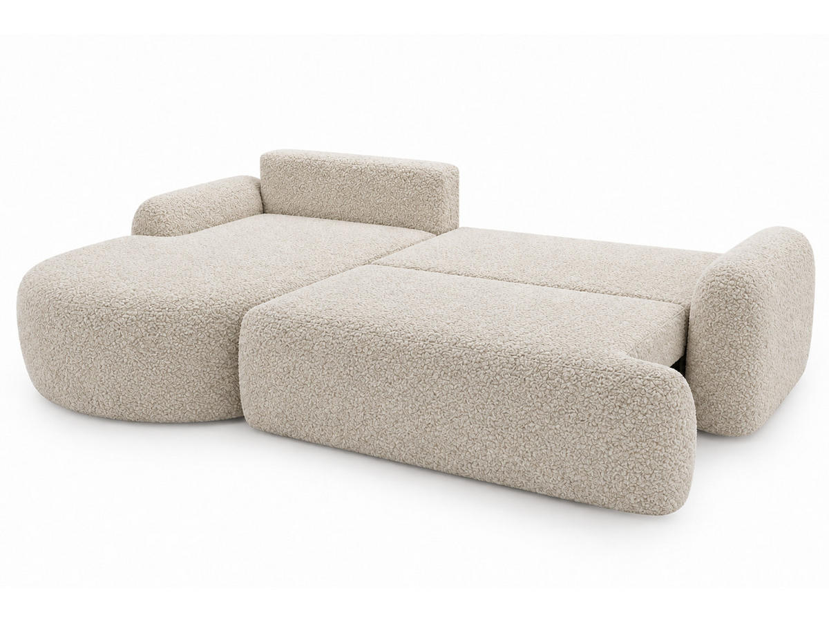 ECKSOFA Aurio Beige Links - Beige, Holz/Textil (177/261cm) - Graingold