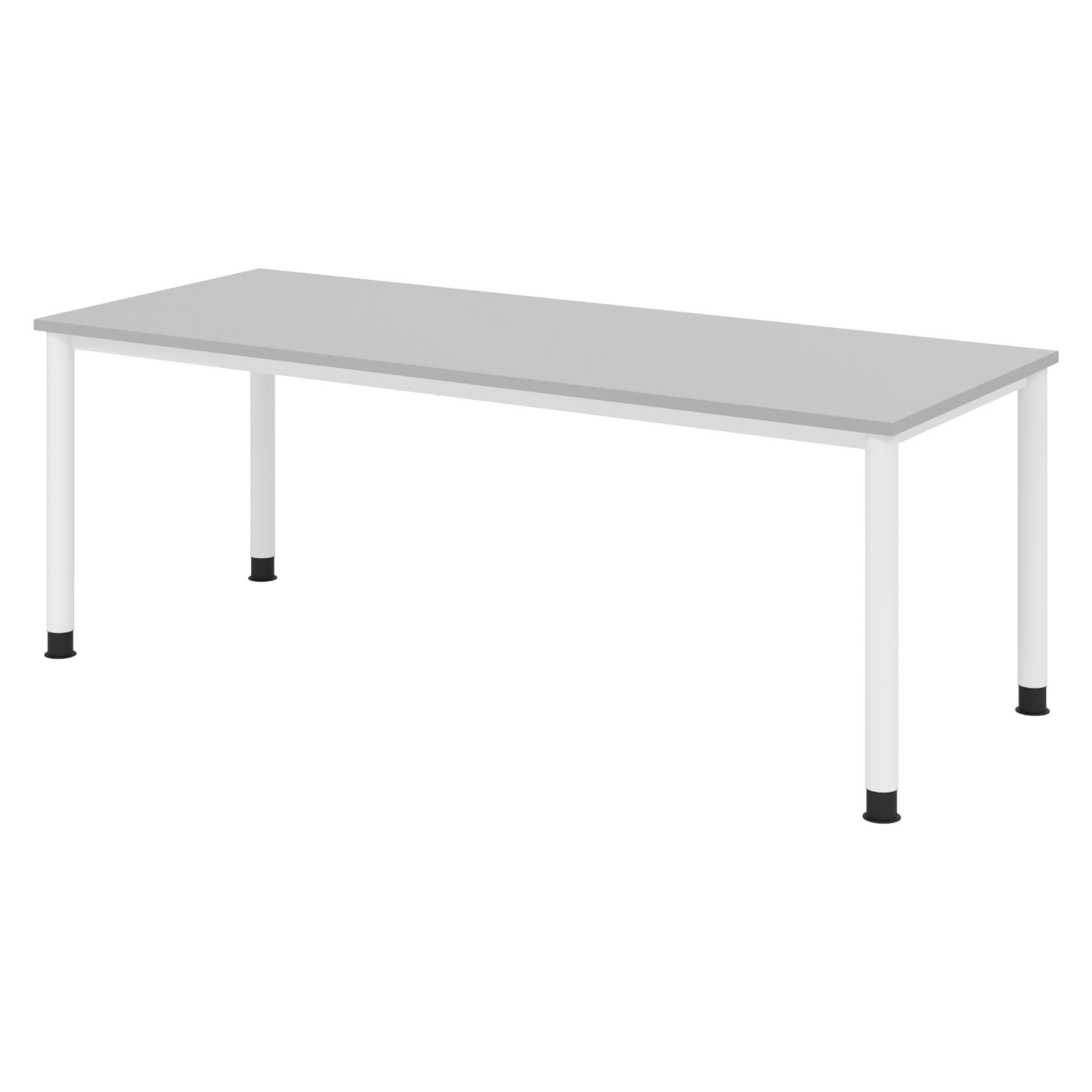 SCHREIBTISCH Serie-H 80/200/74 cm in Grau/Weiß - Weiß/Grau, Holzwerkstoff (80/200/74cm) - bümö