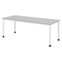 SCHREIBTISCH Serie-H 80/200/74 cm in Grau/Weiß - Weiß/Grau, Holzwerkstoff (80/200/74cm) - bümö