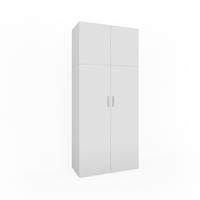 AKTENSCHRANK Ingo Weiß 80 x 182.4 cm - Weiß, Holzwerkstoff (80/182.4/37cm) - Vicco