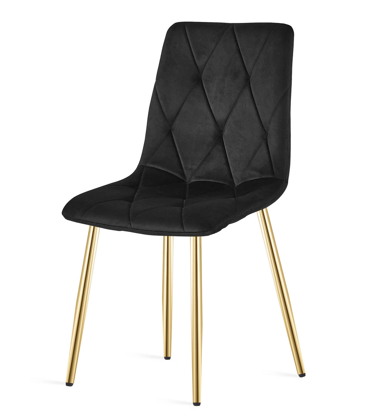 ESSZIMMERSTUHL 4-er Set TYRA schwarzer Sitz, goldene Beine - Goldfarben/Schwarz, Textil (44.5/87/54.5cm) - Valora