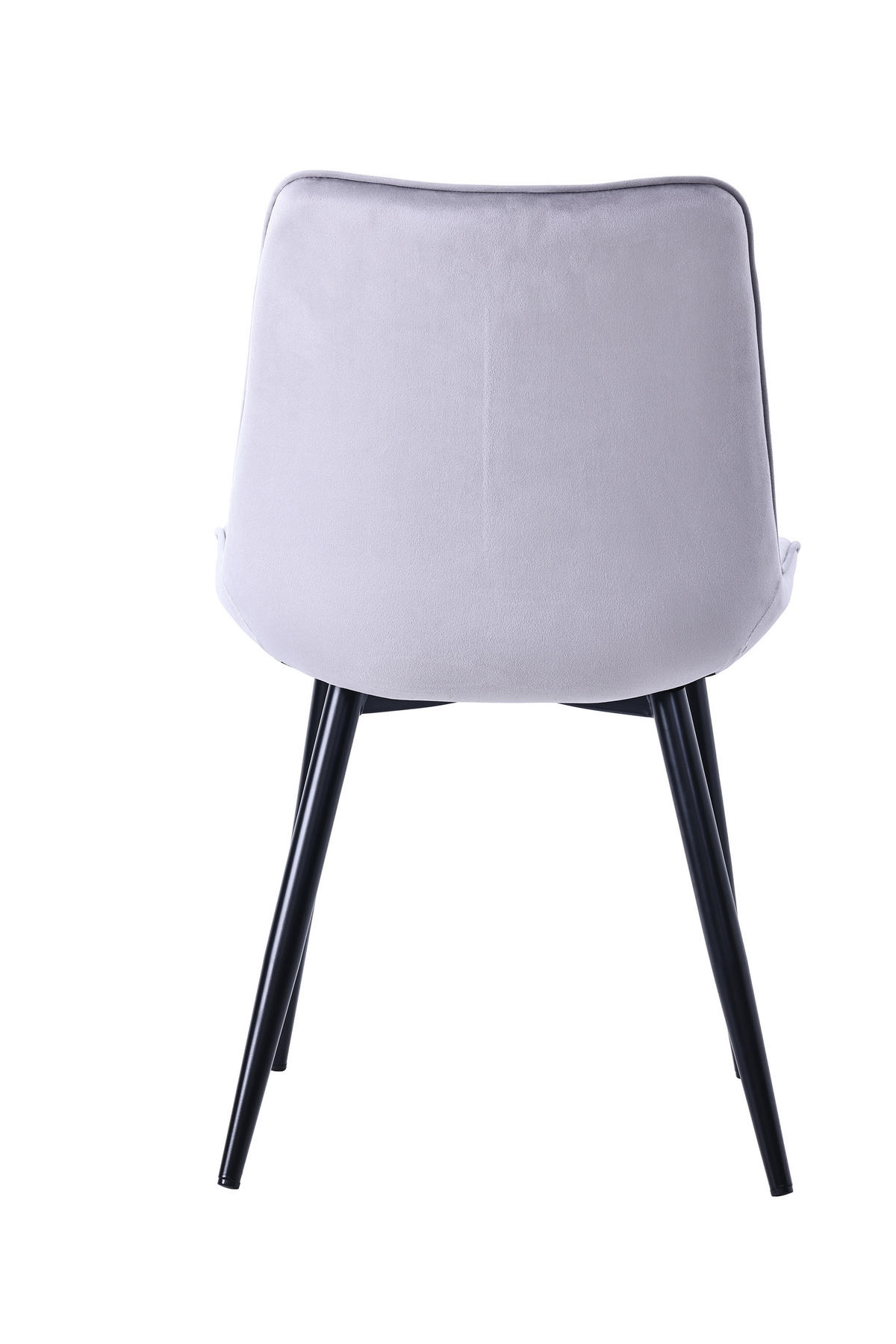 STUHL-SET 4 Stück Samt-YZ2 - Hellgrau, Textil (53/88/62.5cm) - HOMAVO