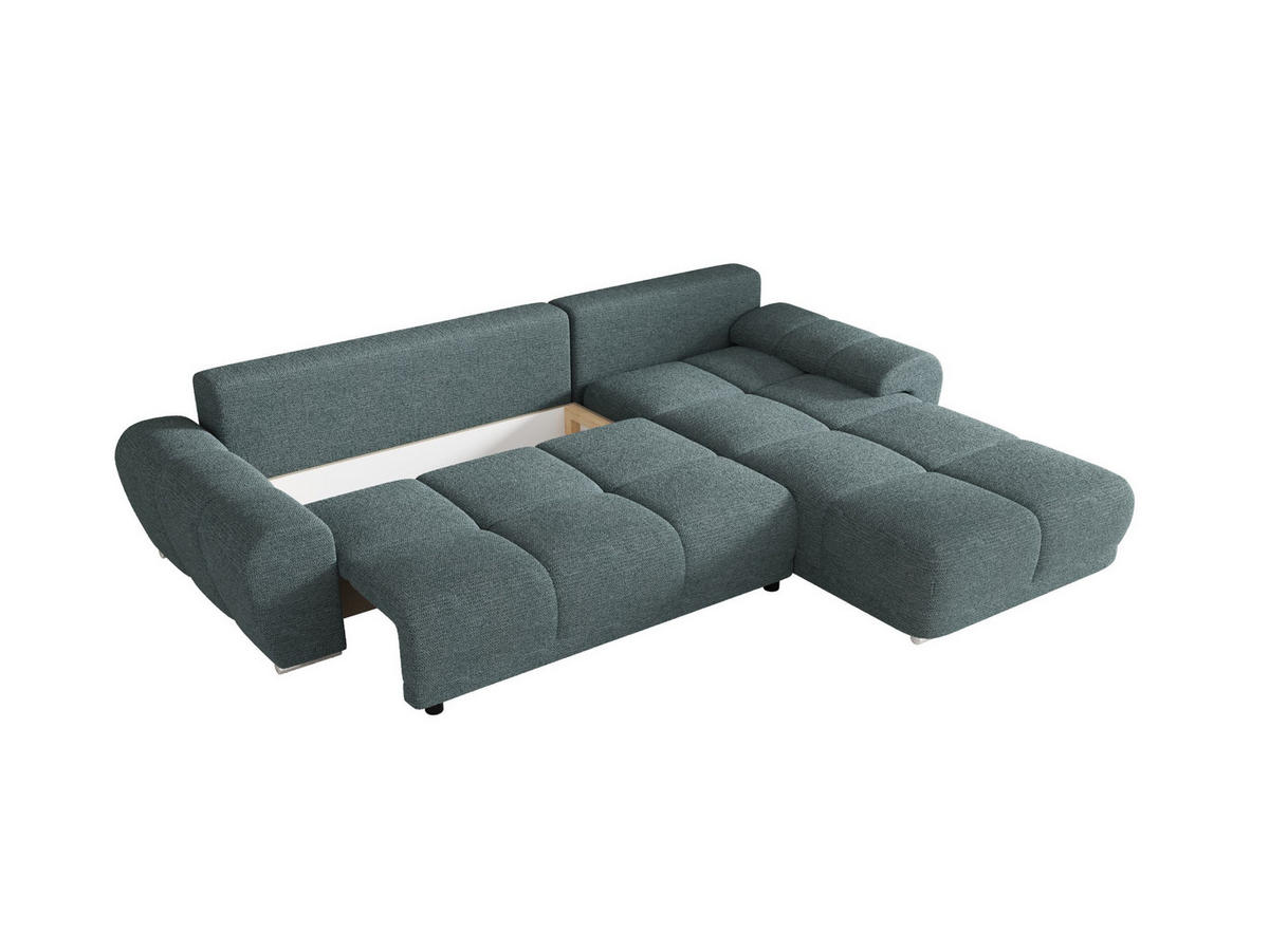 ECKSOFA BEGA L Rechts ARAGON 75 mit Schlaffunktion - Blau, Textil (289/185cm) - Bedante