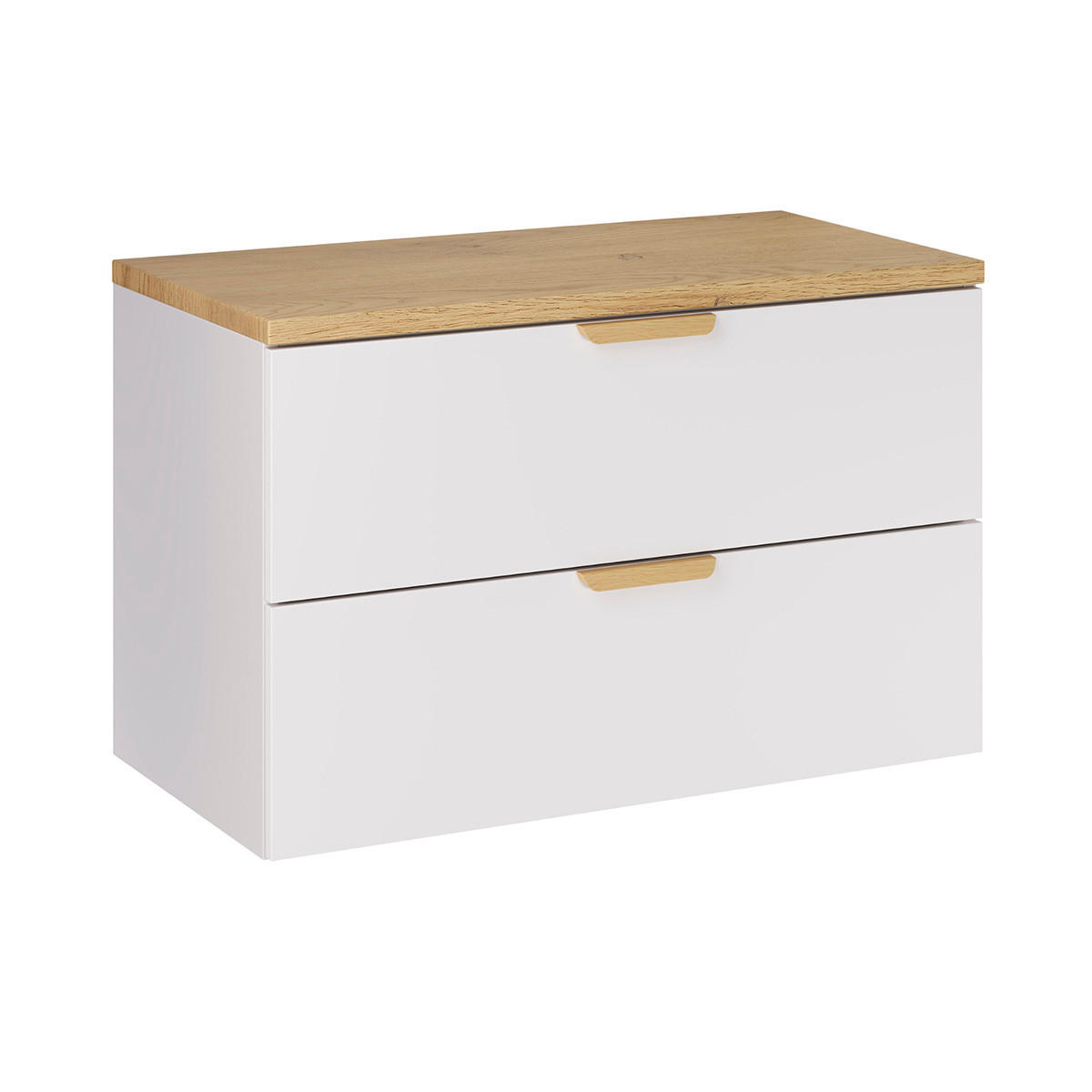 WASCHTISCHUNTERSCHRANK 80.6cm Oria 2er-Set Weiß - Weiß, Holzwerkstoff (80.6/50/46.5cm) - Petits-meubles