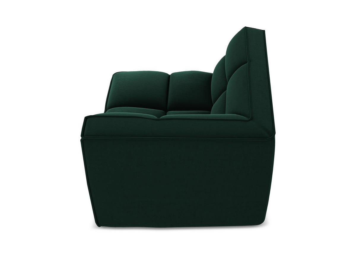 SOFAELEMENT Samt Stoff Grün - Dunkelgrün/Schwarz, Kunststoff/Textil (98/75/98cm) - Makamii