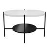 COUCHTISCH Arena Weiß, Schwarz, Oval - Schwarz/Weiß, Holzwerkstoff/Metall (50/80/50cm) - Dancan
