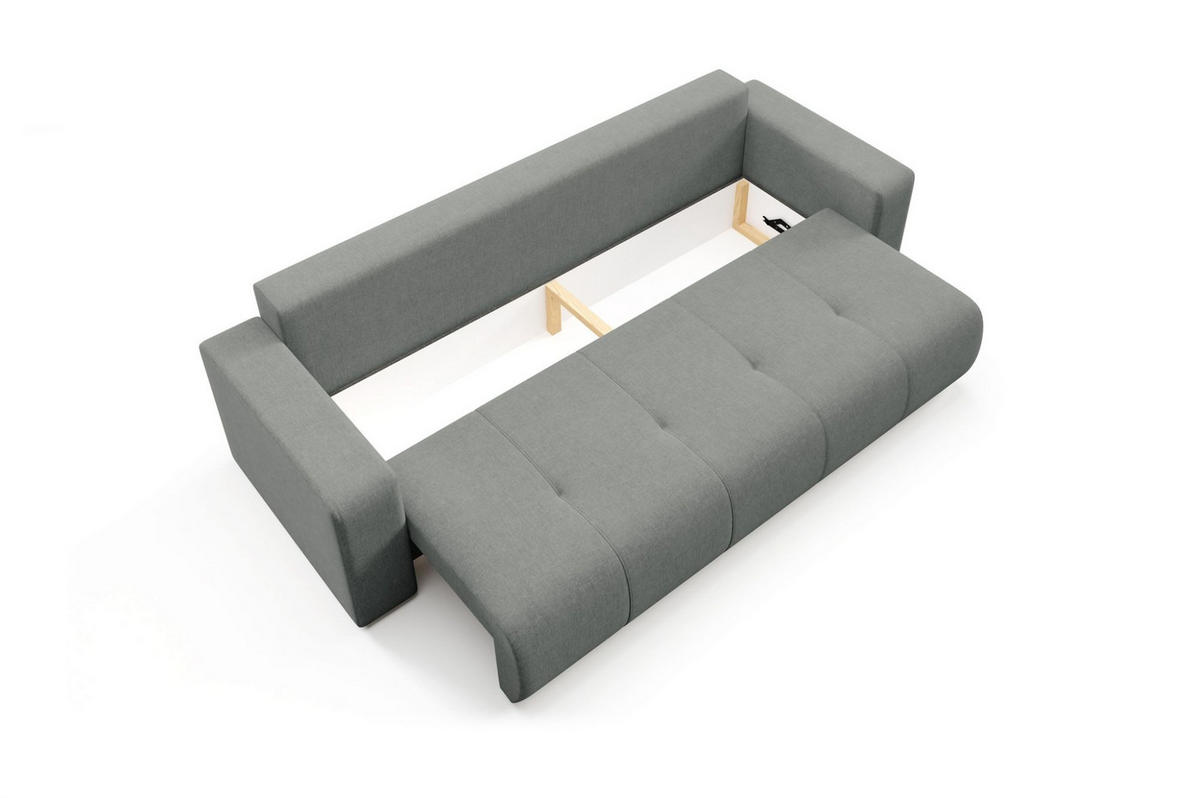 SCHLAFSOFA Augusto - Grau, Holzwerkstoff/Textil (244/82/102cm) - Fun Möbel
