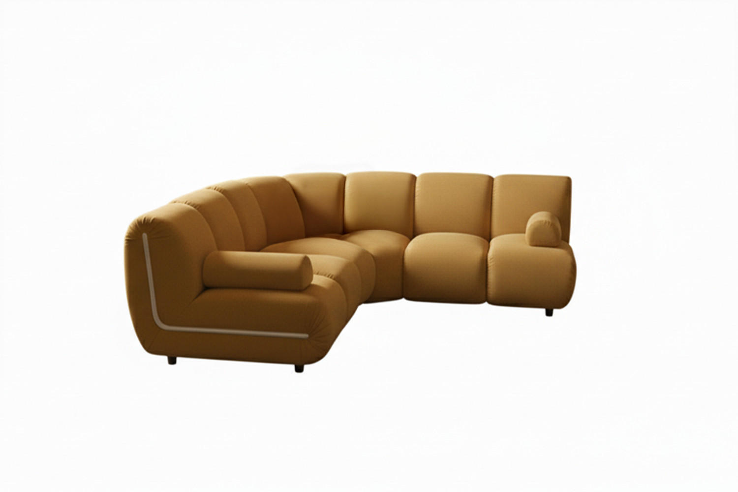 MODULSOFA LAYLA Gelb Velvet - Gelb/Schwarz, Buchenholz/Textil (213/213cm) - KAWOLA