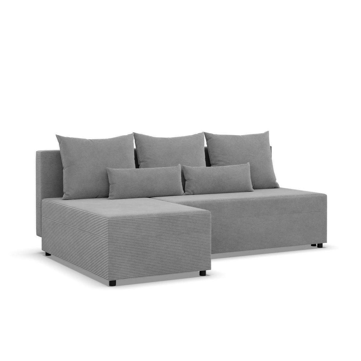 ECKSOFA MIT SCHLAFFUNKTION FERMO BONELL Grau - Grau, Textil (137/201cm) - Mebligo