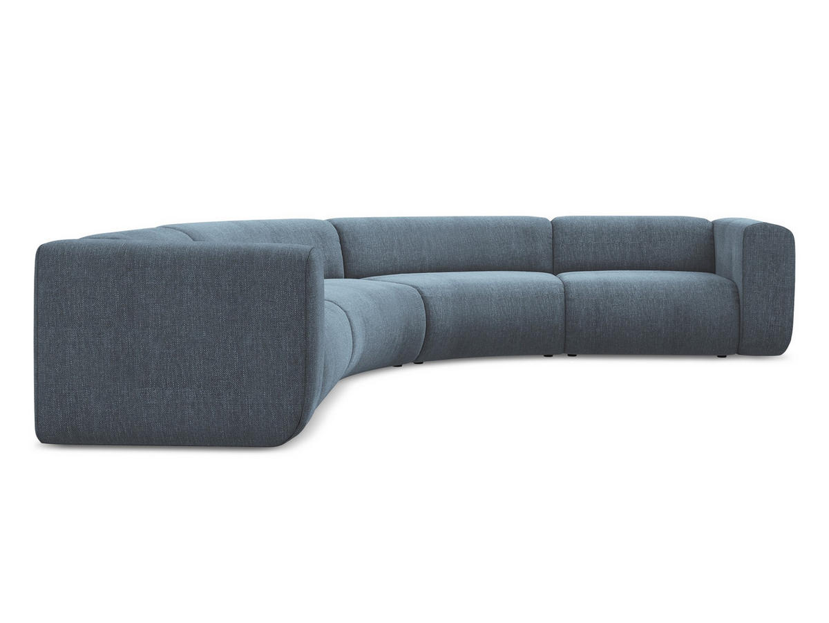 ECKSOFA Chenille Stoff Blau - Blau/Blaugrau, Kunststoff/Textil (318/318cm) - Makamii