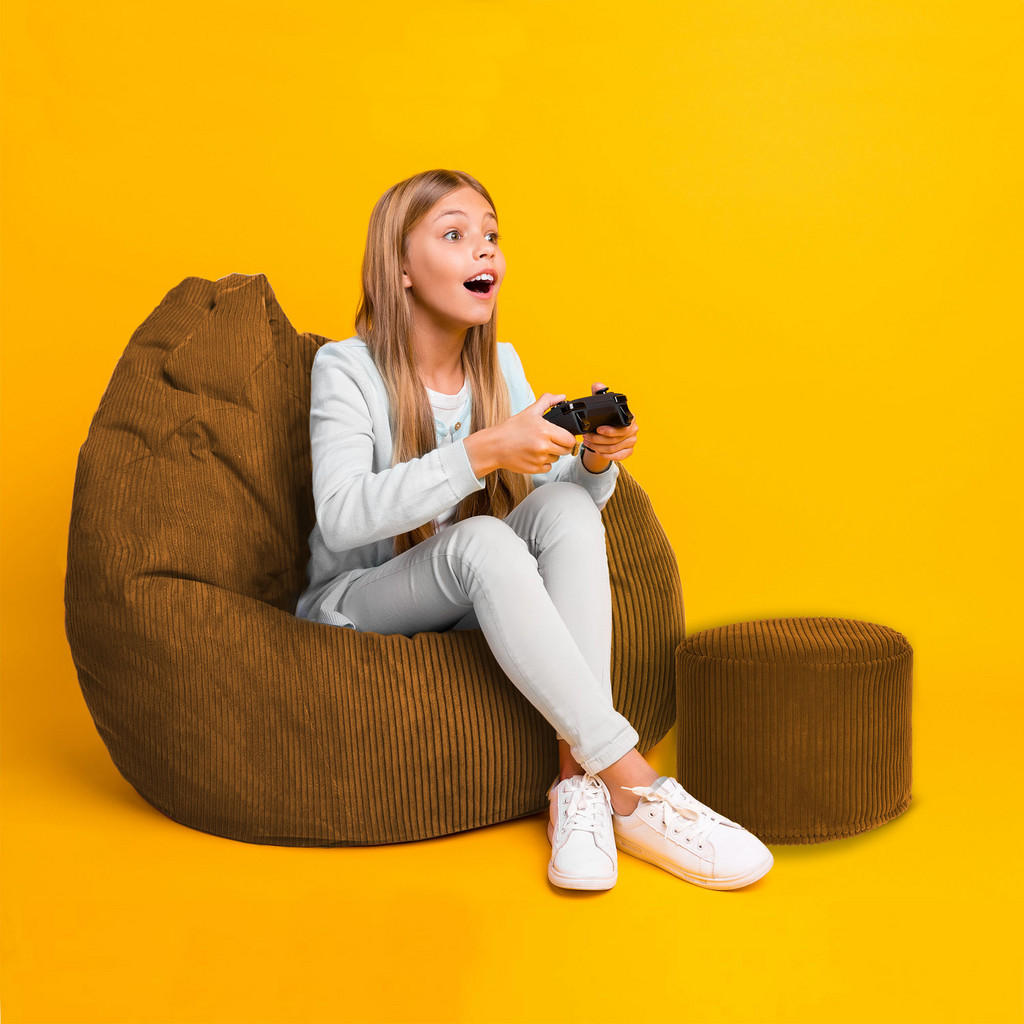 Thumbnail - Dreamroots Sitzsack, Braun, Textil, 70x105x70 cm, Oeko-Tex® Standard 100, Wohnzimmer, Hocker, Sitzsäcke, XXL Sitzsäcke