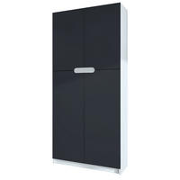 BÜROSCHRANK Logan Fronten in Schwarz matt - Schwarz, Holzwerkstoff (82/185/37cm) - Vladon