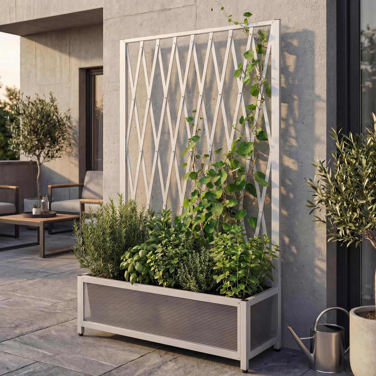 RANKGITTER Weiß - Weiß, Metall (90/152/35cm) - MCW