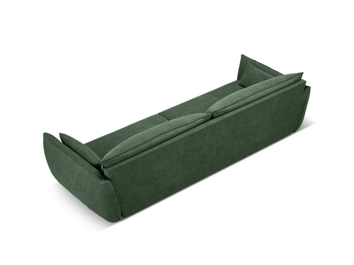 SOFA Kaelle aus Chenille-Stoff flaschengrün 4 Sitzplätze - Dunkelgrün, Textil (110/85/248cm) - Micadoni