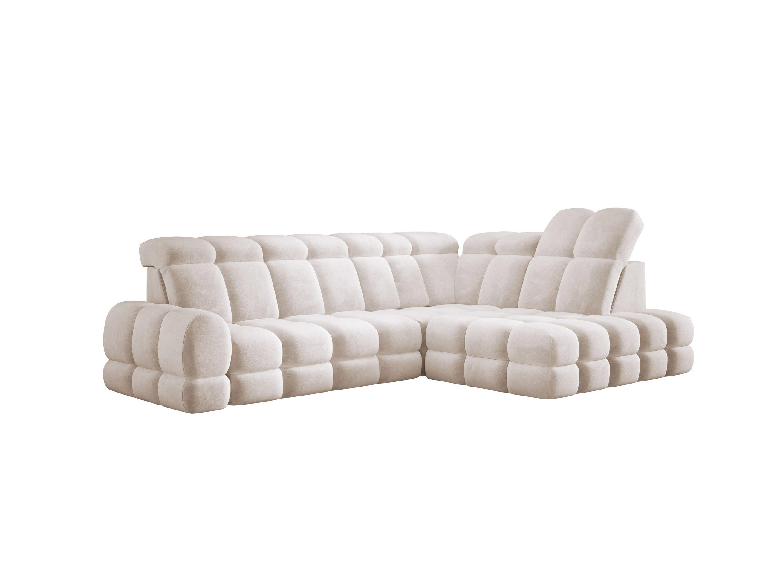 ECKSOFA TOLLO Salvador-stoff L-form 302x217x105 cm creme - Creme, Holz/Textil (217/302cm) - DomoHome