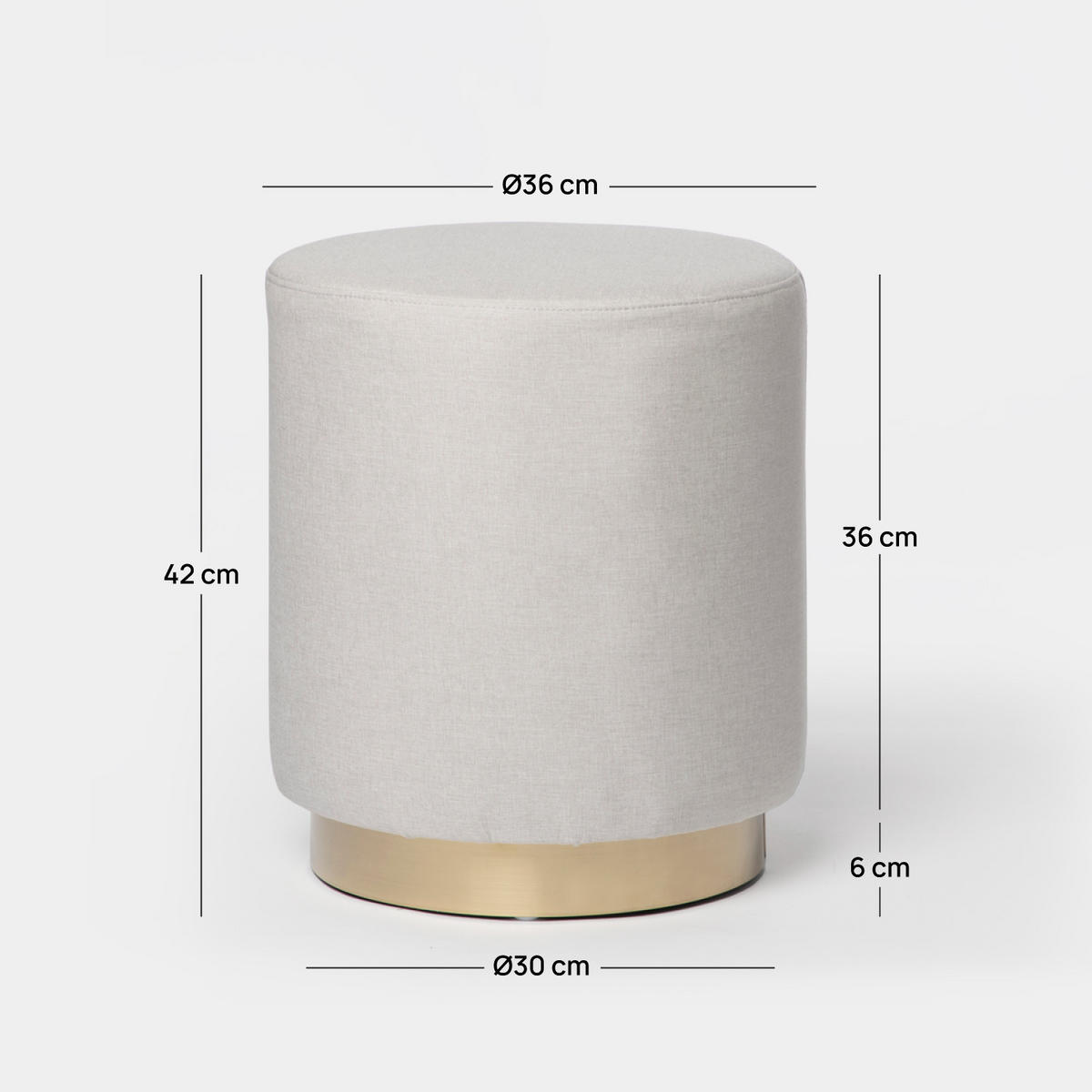 POUF Fani Beige 36 cm x 40 cm - Beige, Textil (36/40/36cm) - Klast Home