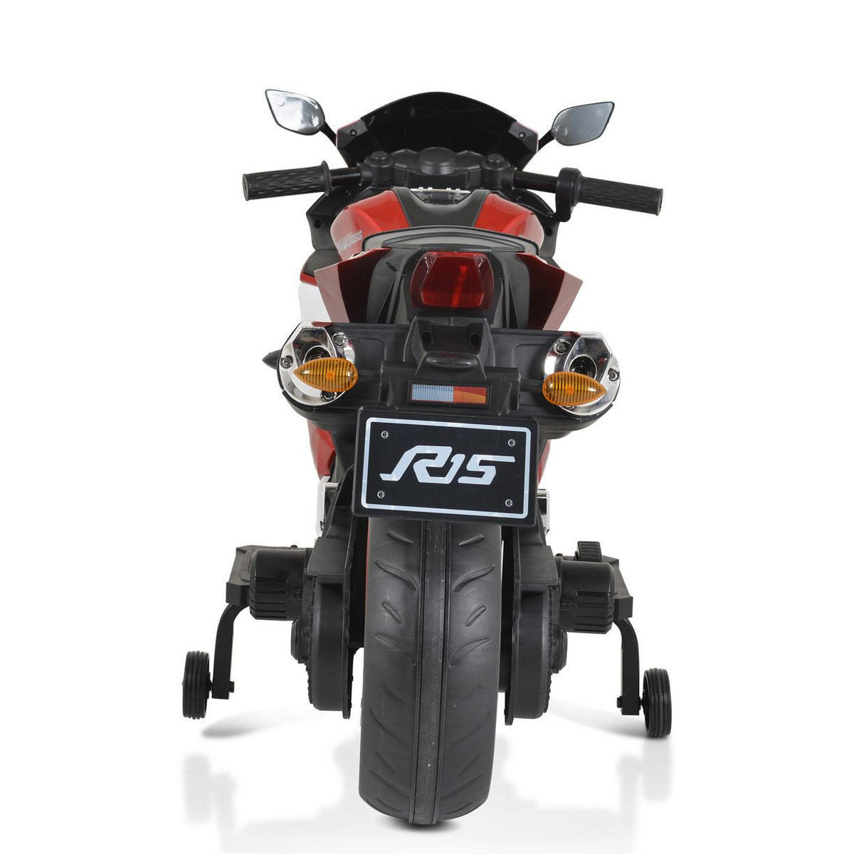 ELEKTROMOTORRAD Motocross rot MP3-Funktion Bluetooth Stützräder Lichter - Rot, Kunststoff (120/60/74cm) - Moni