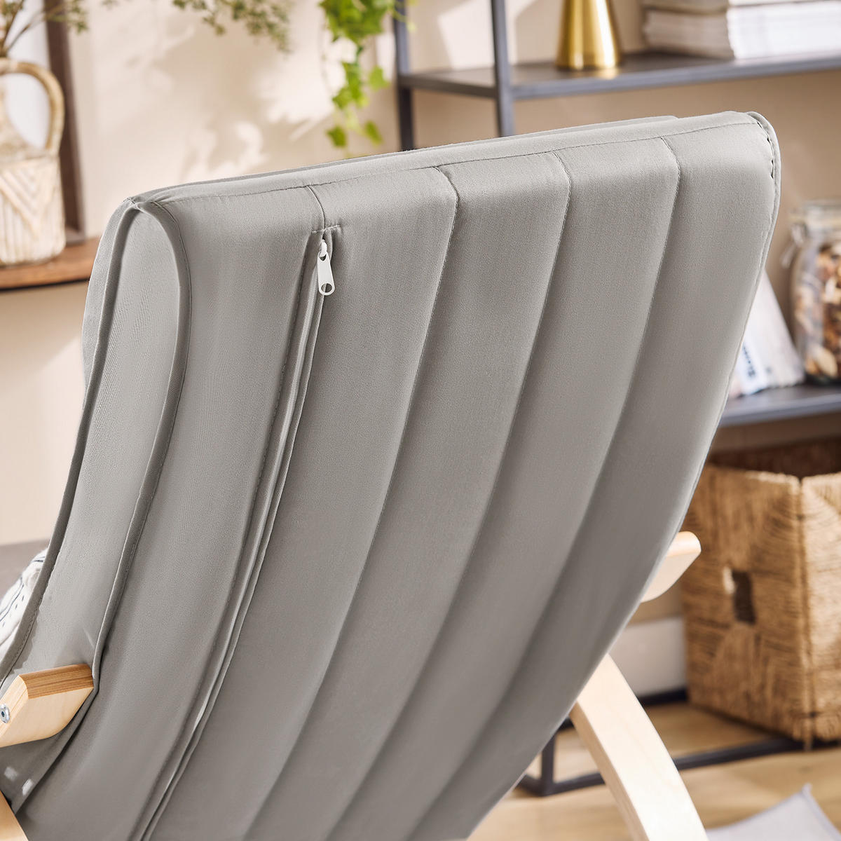 SCHAUKELSTUHL Grau - Grau, Holz/Textil (56/80/80cm) - SoBuy