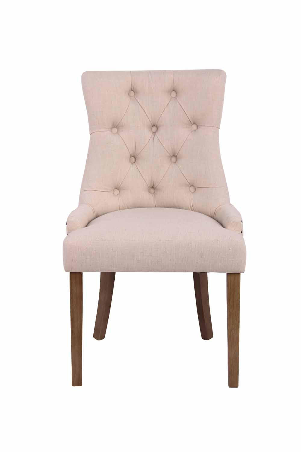 ESSZIMMERSTUHL Aboli, 2er Set Stoff, antik-hell Creme - Hellbraun/Naturfarben, Holz/Textil (55/92/58cm) - TPFLiving