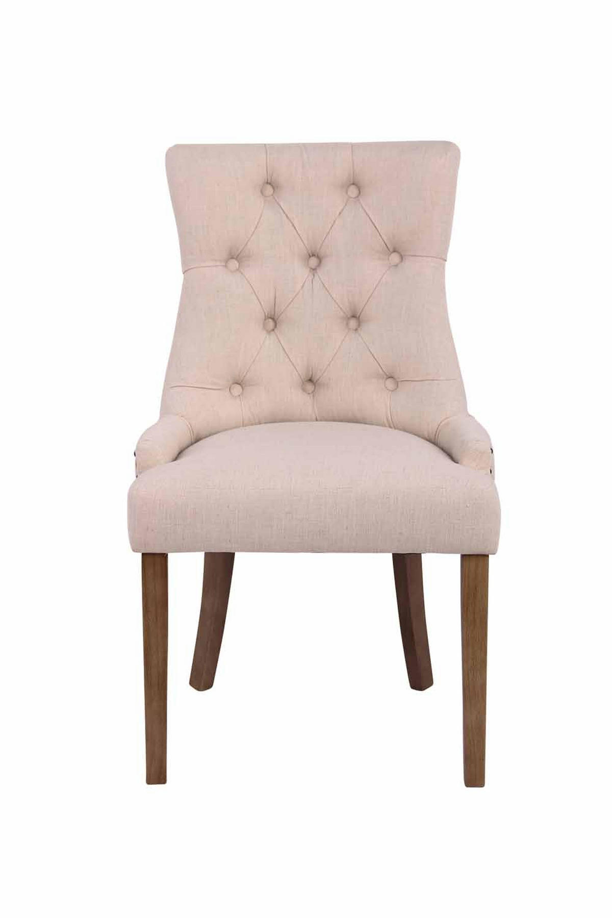 ESSZIMMERSTUHL Aboli, 2er Set Stoff, antik-hell Creme - Hellbraun/Naturfarben, Holz/Textil (55/92/58cm) - TPFLiving