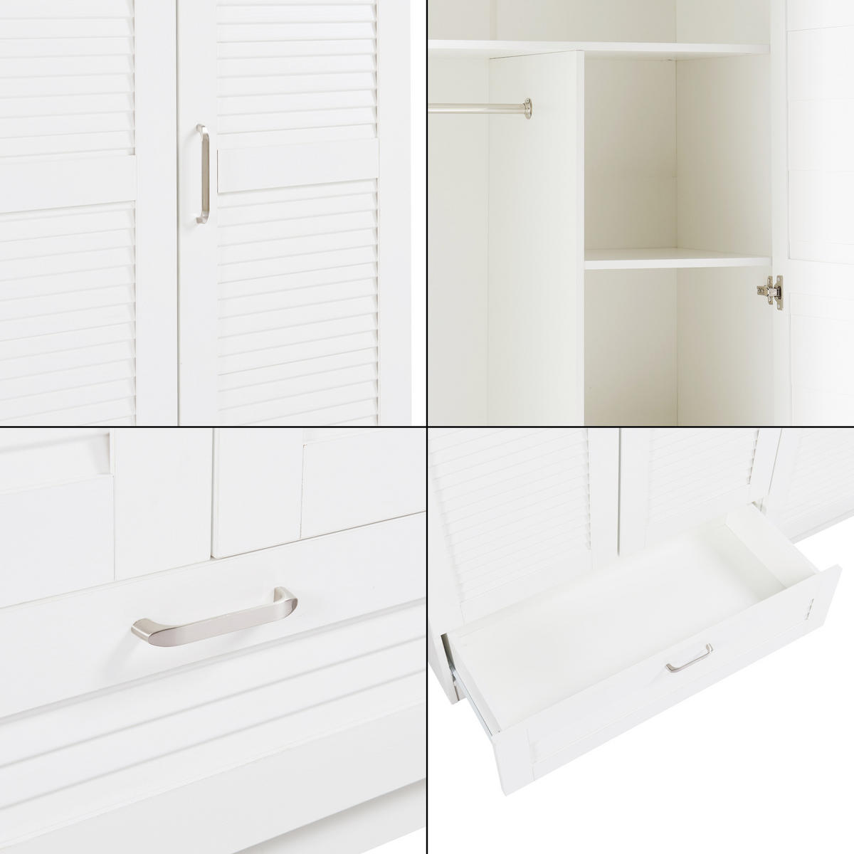 KLEIDERSCHRANK Finning - Weiß, Holzwerkstoff (120/176/52cm) - [en.casa]