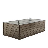 HOCHBEET 219/112/64 cm Holzmaserung mit Offene Basis - Naturfarben, Metall (112/64/219cm) - Oxeza