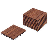 TERRASENFLIESEN 10 Stück Braun Accettura - Braun, Holz (30/30cm) - Beliani