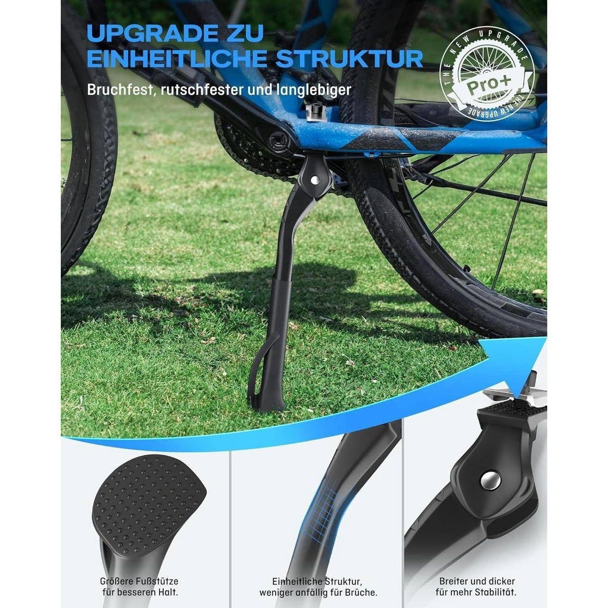 FAHRRADSTÄNDER höhenverstellbar 24-29 Zoll Aluminiumlegierung bis 42 kg Traglast - Schwarz, Metall (10/5/39cm)