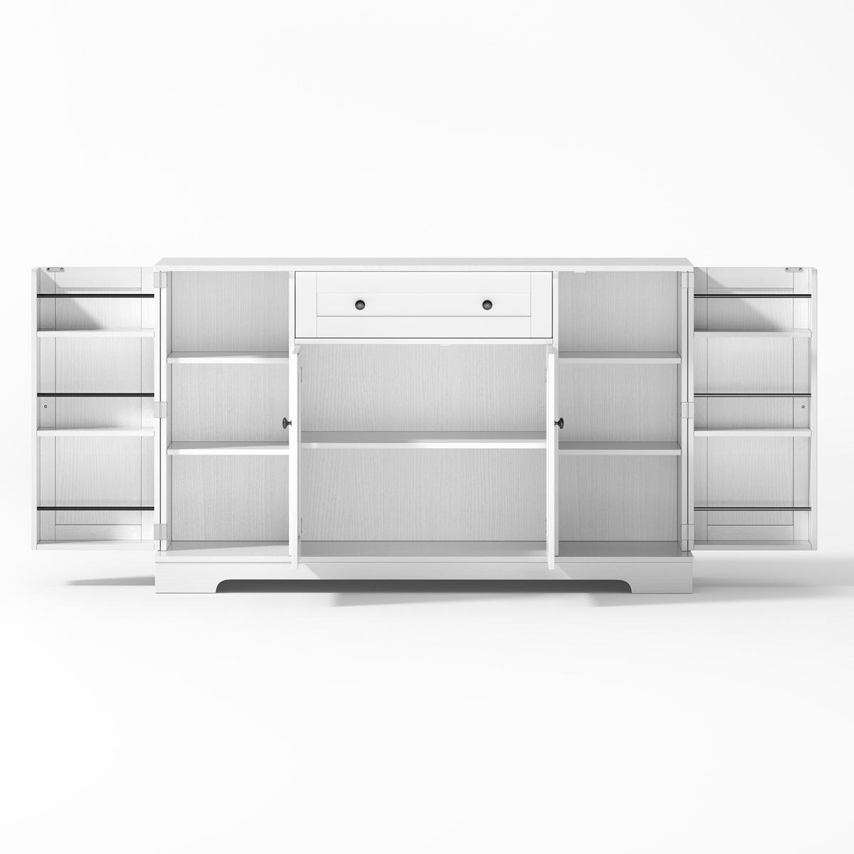 SIDEBOARD Kuchyňská , 138 cm, MDF bílý, se zásuvkou a nastavitelnými policemi - bílá, kompozitní dřevo (138/85/40cm) - Modenvie