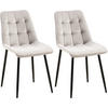 STUHL 2er Set Samt Grau - Schwarz/Grau, Textil/Metall (47/89/61cm) - CLP