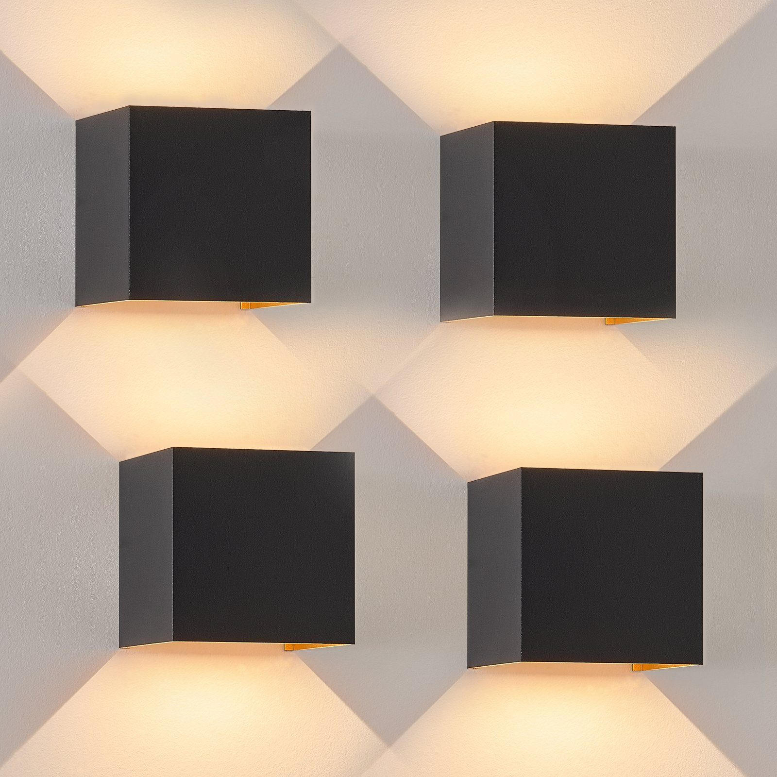 LED WANDLEUCHTE Inspiration 4er-Set - Schwarz, Metall (10/10/10cm) - Nettlife