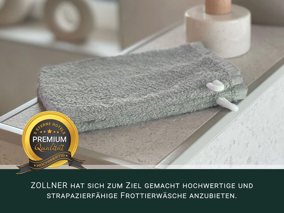 WASCHHANDSCHUH, 10er-Set, 16x21 cm, 100% Baumwolle, Grau - Hellgrau, Textil (16/21cm) - Zollner