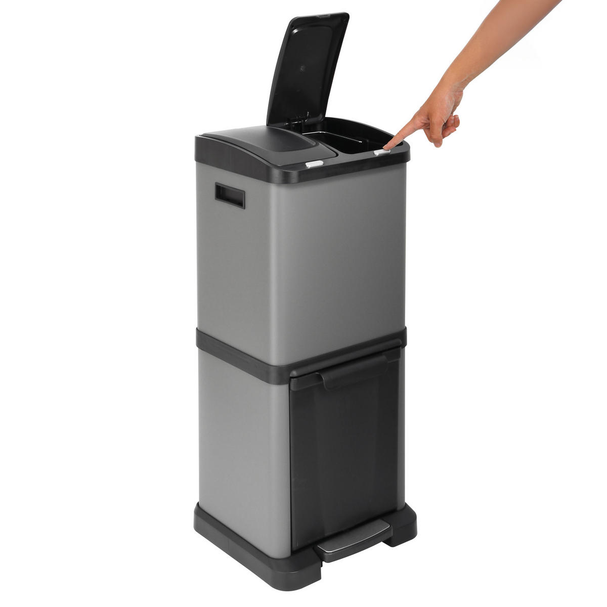 MÜLLEIMER 3XCombo - Grau, Metall (33/77/33cm) - SVITA