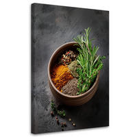 WANDBILD küchengewürze kräuter - Grau, Textil (40/60cm) - Feeby