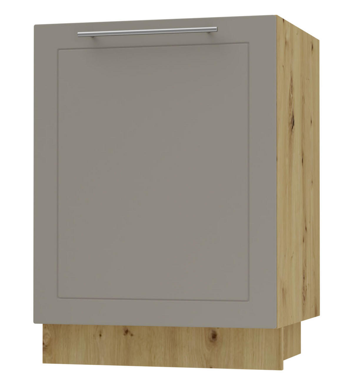 KÜCHENUNTERSCHRANK Kvantum D1D/60 Beige Matt / Eiche Artisan Matt 60 / 50 / 82cm - Beige/Eiche Artisan, Holz/Holzwerkstoff (60/82/50cm) - Feldmann-Wohnen