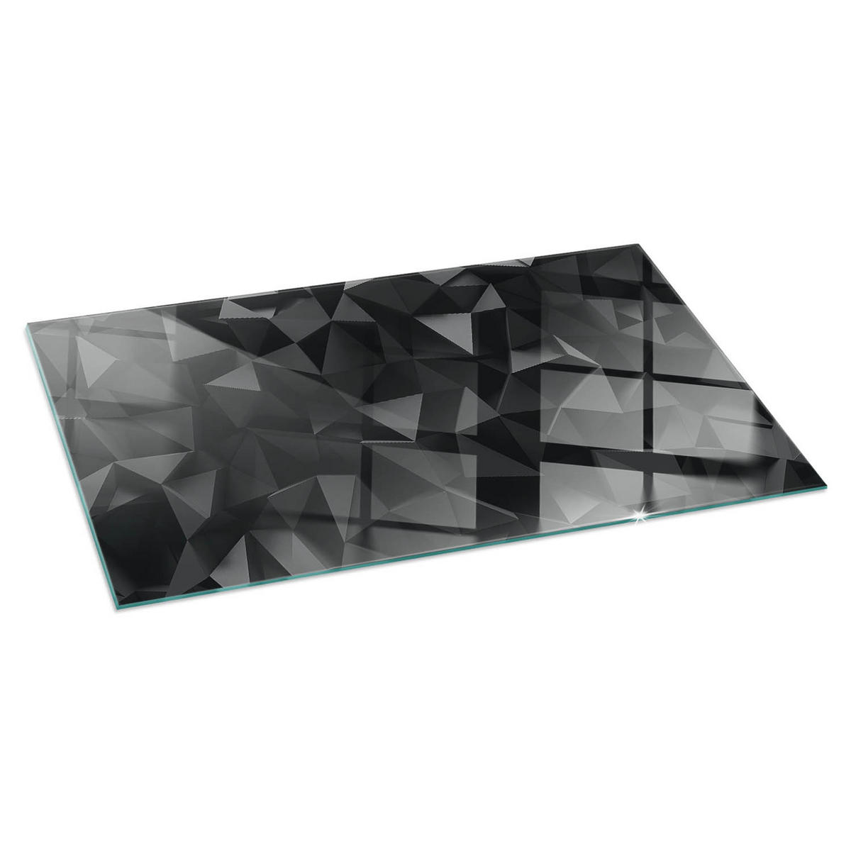 GLASPLATTE für Kamin 120x60 cm Schwarz - Schwarz, Glas (120/60/0.4cm) - ArtPrintCave