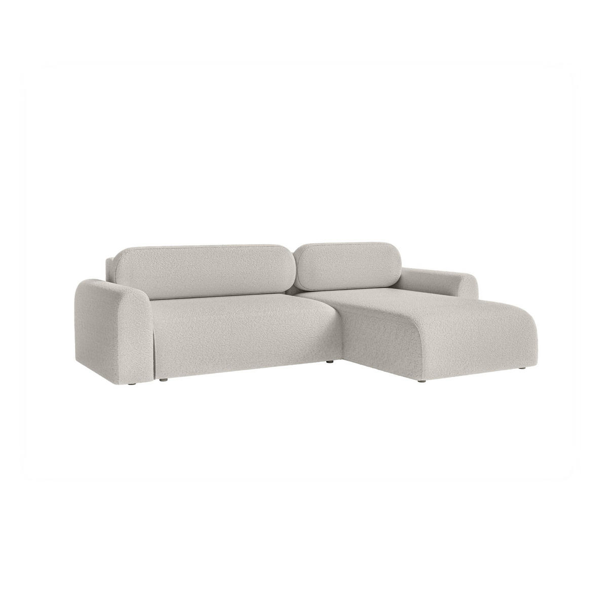 ECKSOFA Lome L mit Schlaffunktion, Silber - Grau, Textil (286/185cm) - Fedve
