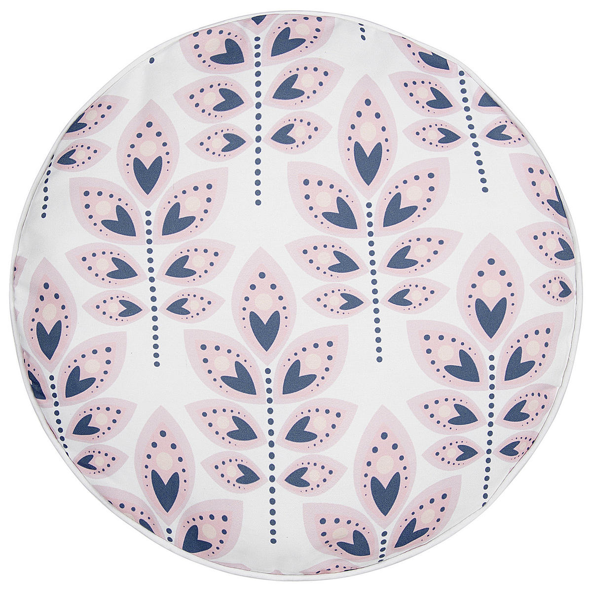 GARTENKISSEN 2er-Set Blattmotiv beige 40 cm Torretta - Creme, Textil (40/40cm) - Beliani