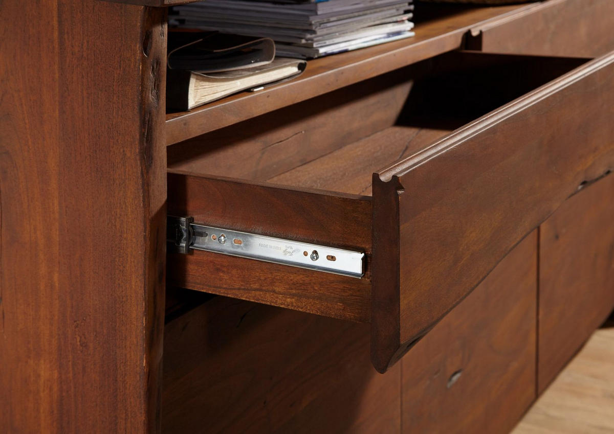SIDEBOARD Akazie 191x45x96 braun lackiert PURE ACACIA #202 - Braun, Holz (191/96/45cm) - Massivmoebel24