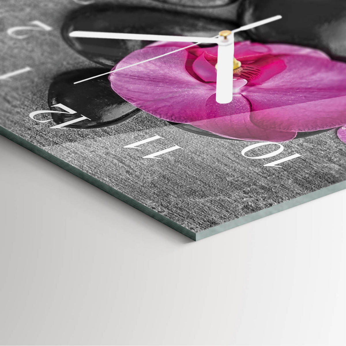 WANDUHR 30x60 cm - Orchideenblüte - Multicolor, Glas (30/60/0.4cm) - TULUP