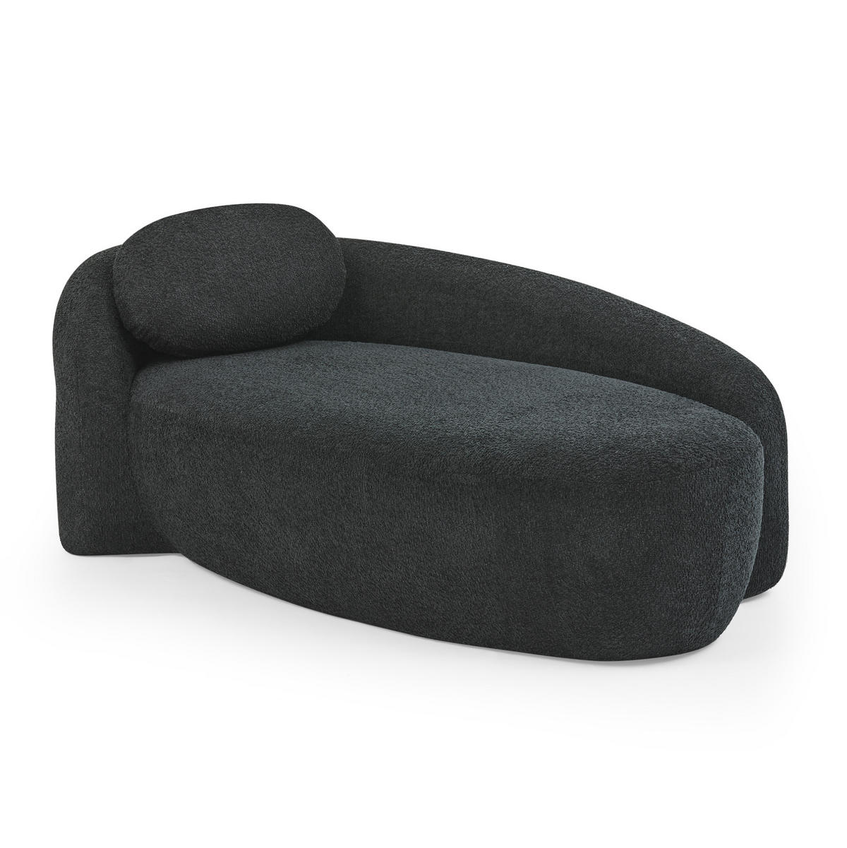 SOFA aus Teddy-Stoff mit Kissen Schwarz - Schwarz, Kunststoff (38/24.5/67cm) - Meubliv
