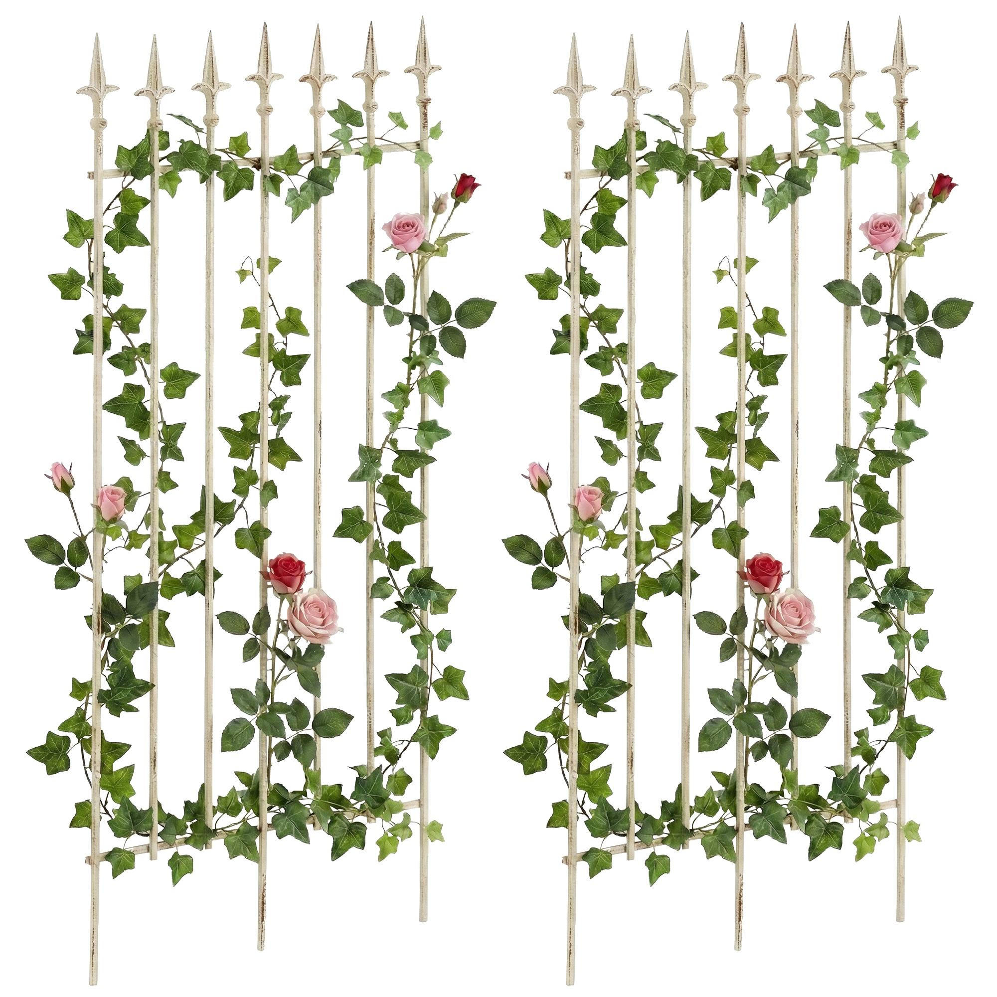 RANKGITTER 2er Set Metall antik-creme - Creme, Metall (50/100/0.7cm) - CLP