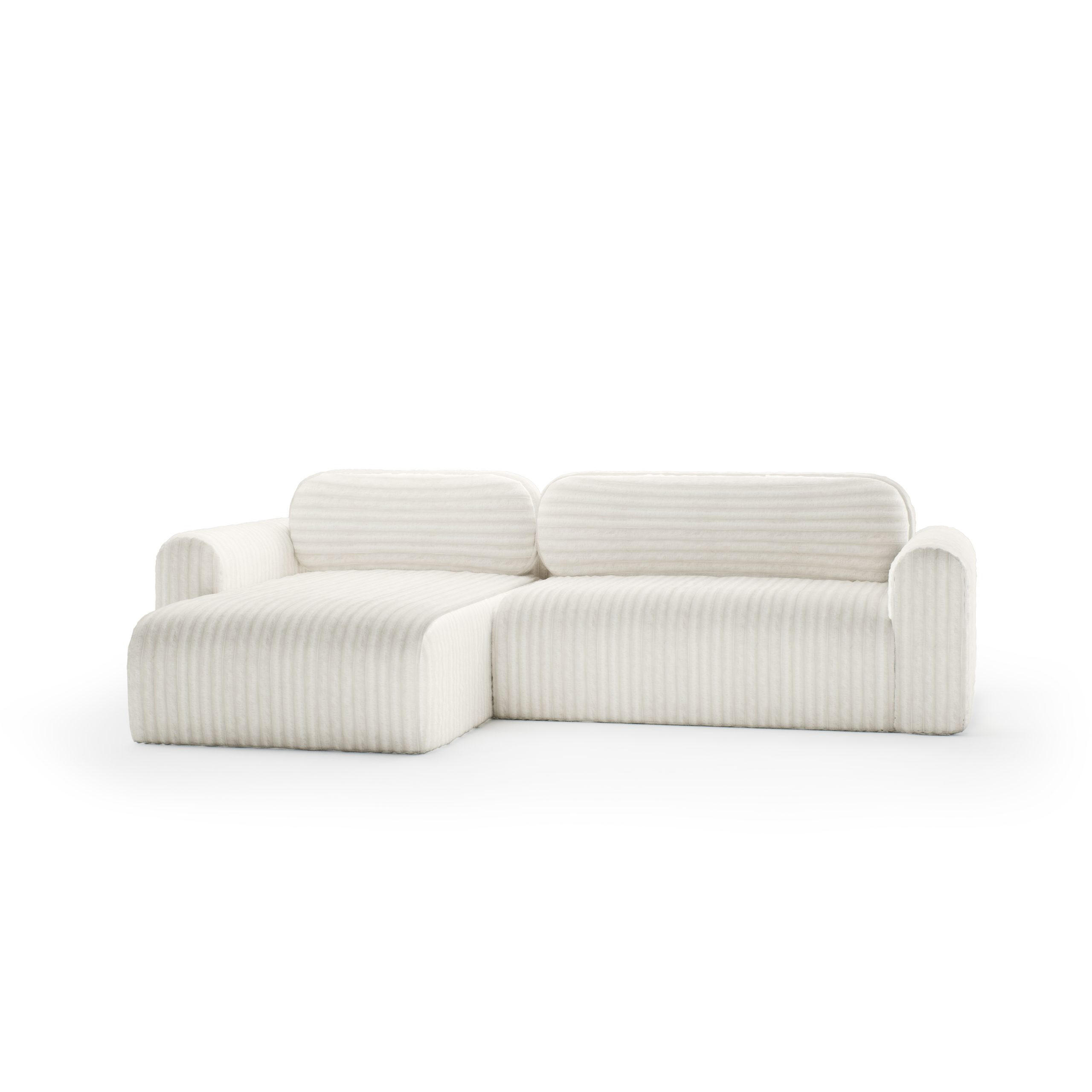 ECKSOFA mit Schlaffunktion Emmen, Hellbeige - Beige, Textil (286/100cm) - Fedve
