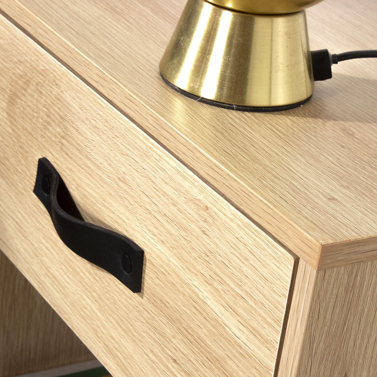 NACHTTISCH mit 1 Schublade und 1 Ablagefach - Eschefarben, Holzwerkstoff (44.5/41/44.5cm) - Calicosy