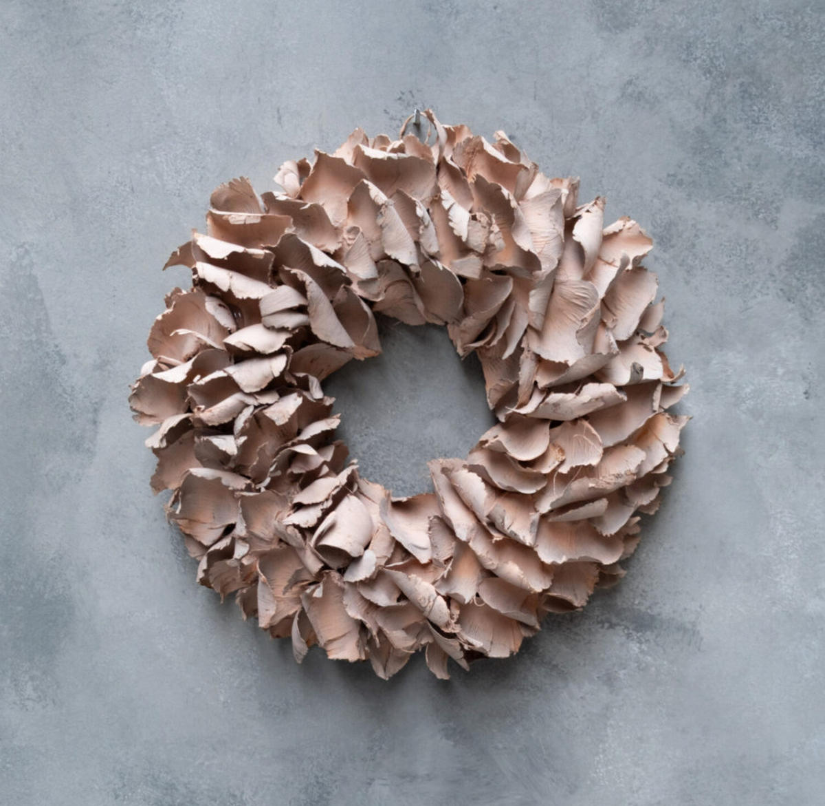 TROCKENBLUMEN Palmblütenkranz Apricot 25 cm - Orange, Naturmaterialien (5cm) - Lykke & You